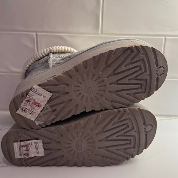 UGG Gray and Cream Cozy Platform Shoes - Picture 3 of 3